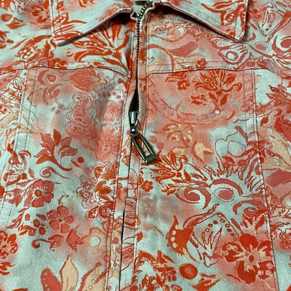 Christopher & Banks zip floral denim jacket - Picture 5 of 9